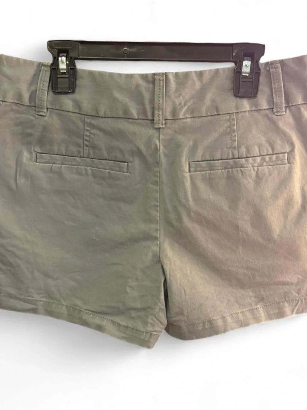 LOFT Grey and White Casual Cotton Blend Shorts - Picture 2 of 4